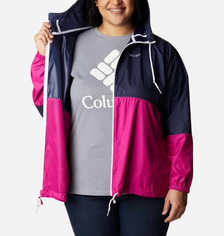 Jacheta Columbia Flash Forward Windbreaker Dama Bleumarin Fucsie | Plus Size MN8MZ9QA1